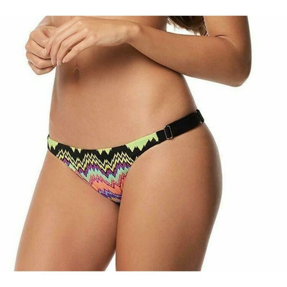 NWT $68 PilyQ Bikini Bottoms Size Medium Clara Adjustable Slider Mix Up Full